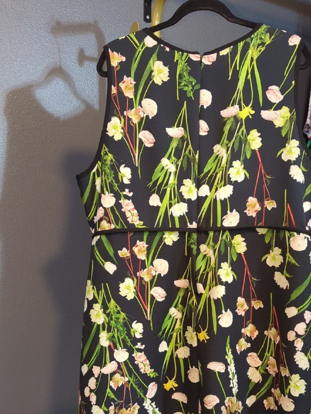Women's Black Floral Sleeveless Dress Size 2x - Picture 8 of 10